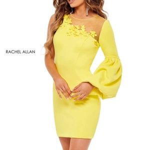 Rachel Allan Yellow Interview Cocktail Dress